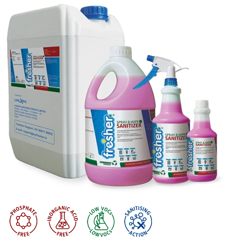 Fresher SPRAY & WIPE WITH SANITIZER 
